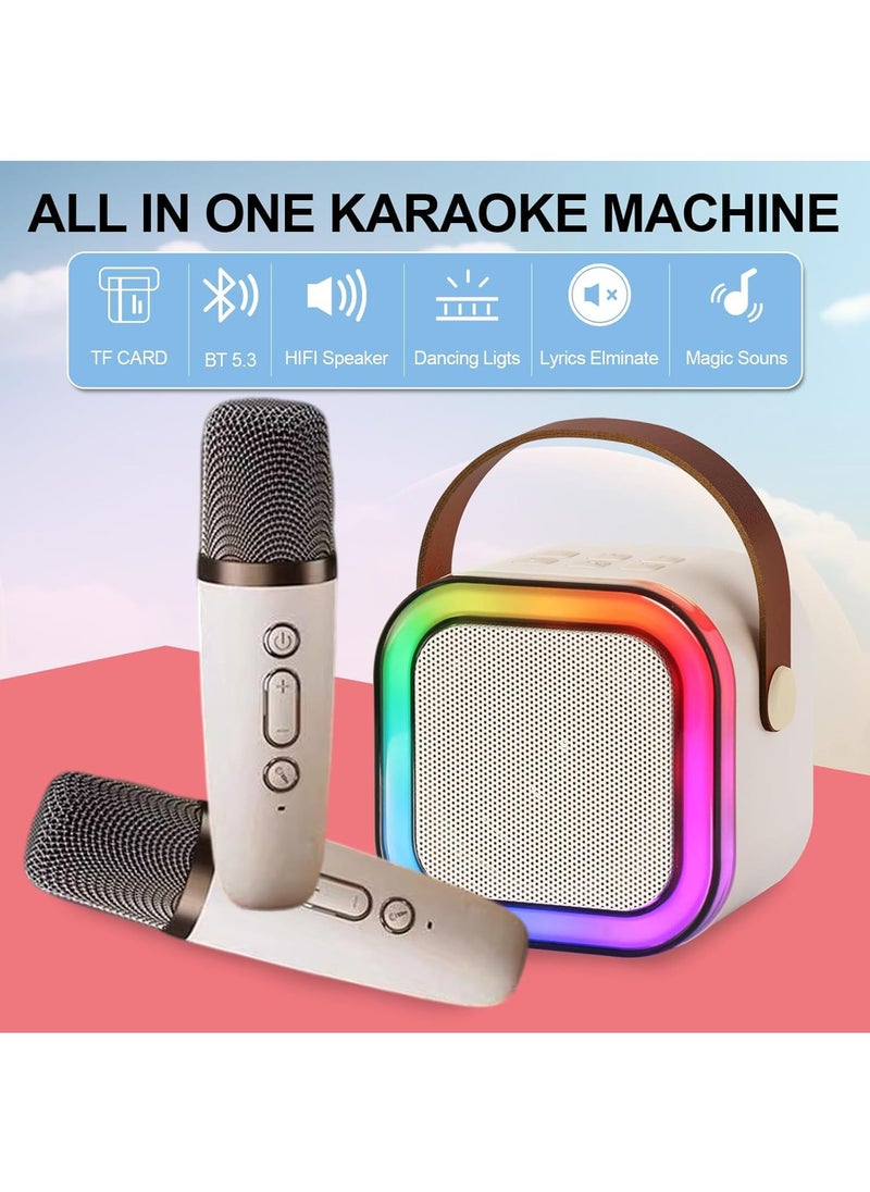 Hihonor Karaoke Machine for Kids, Kids Karaoke Machine Gifts for Girls and Boys Family Party, Kids Karaoke Machine for Girls with 2 Wireless Microphones, Mini Portable Bluetooth Speaker (Black)  - Image 2