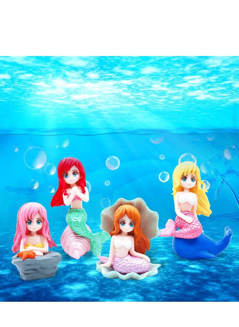 Altheqa Aquarium Fish Tank Mermaid Ornament, 8 PCS Mermaid Floating Aquarium Decorations Fish Tank Decor Turtle Betta Fish Bowls Kit Decor Fish Toys - Image 1