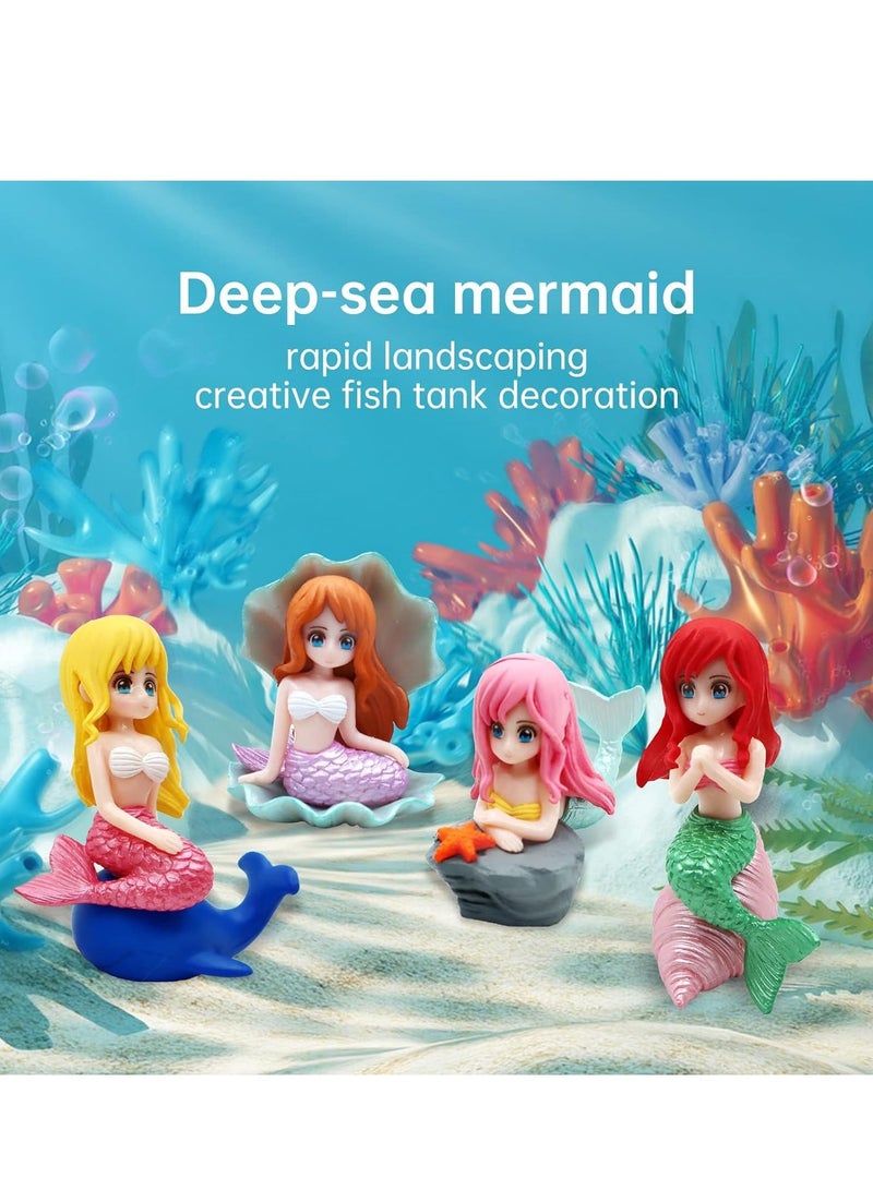 Altheqa Aquarium Fish Tank Mermaid Ornament, 8 PCS Mermaid Floating Aquarium Decorations Fish Tank Decor Turtle Betta Fish Bowls Kit Decor Fish Toys - Image 5