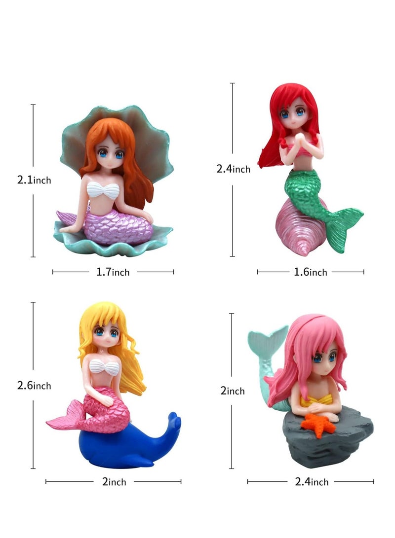 Altheqa Aquarium Fish Tank Mermaid Ornament, 8 PCS Mermaid Floating Aquarium Decorations Fish Tank Decor Turtle Betta Fish Bowls Kit Decor Fish Toys - Image 3