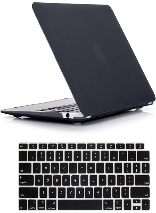 RUBAN Case for MacBook Air 13 inch 2019 2018 Release A1932 - Protective Snap On Hard Shell Cover and Keyboard Cover for New Version MacBook Air 13 with Touch Bar, Black - Image 1