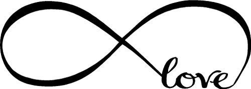 Picniva Wall Stickers Bedroom Decor Infinity Symbol Word Love Vinyl Art Decal (10'' X 28'', Black) - Image 1