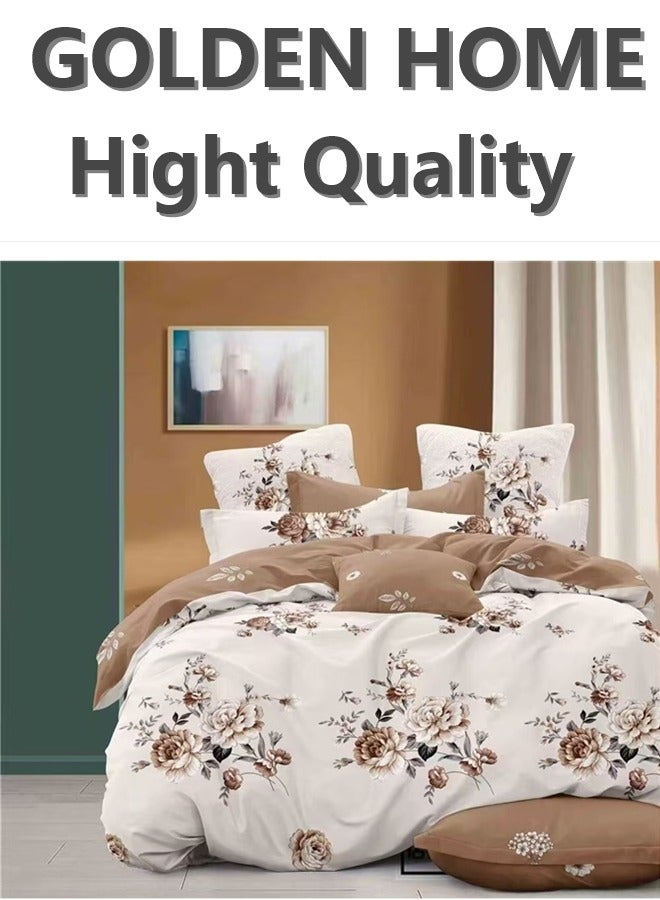 GOLDEN HOME GOLDEN HOME Anti-Pilling King Size Duvet Cover Set: 1 Durable Duvet Cover, 4 Pillow Covers, 1 Long-Last Fitted Sheet (500+ Washes) 