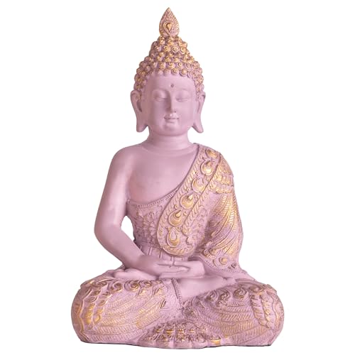 The Advitya Buddha Idol for Home Decor Items|Buddh/Gautam Buddha/Shakyamuni Statue Figurine Showpiece for House Warming Birthday Gift|Home Decoration Items for Living Room (Pastel Pink - 11in.) - Image 5