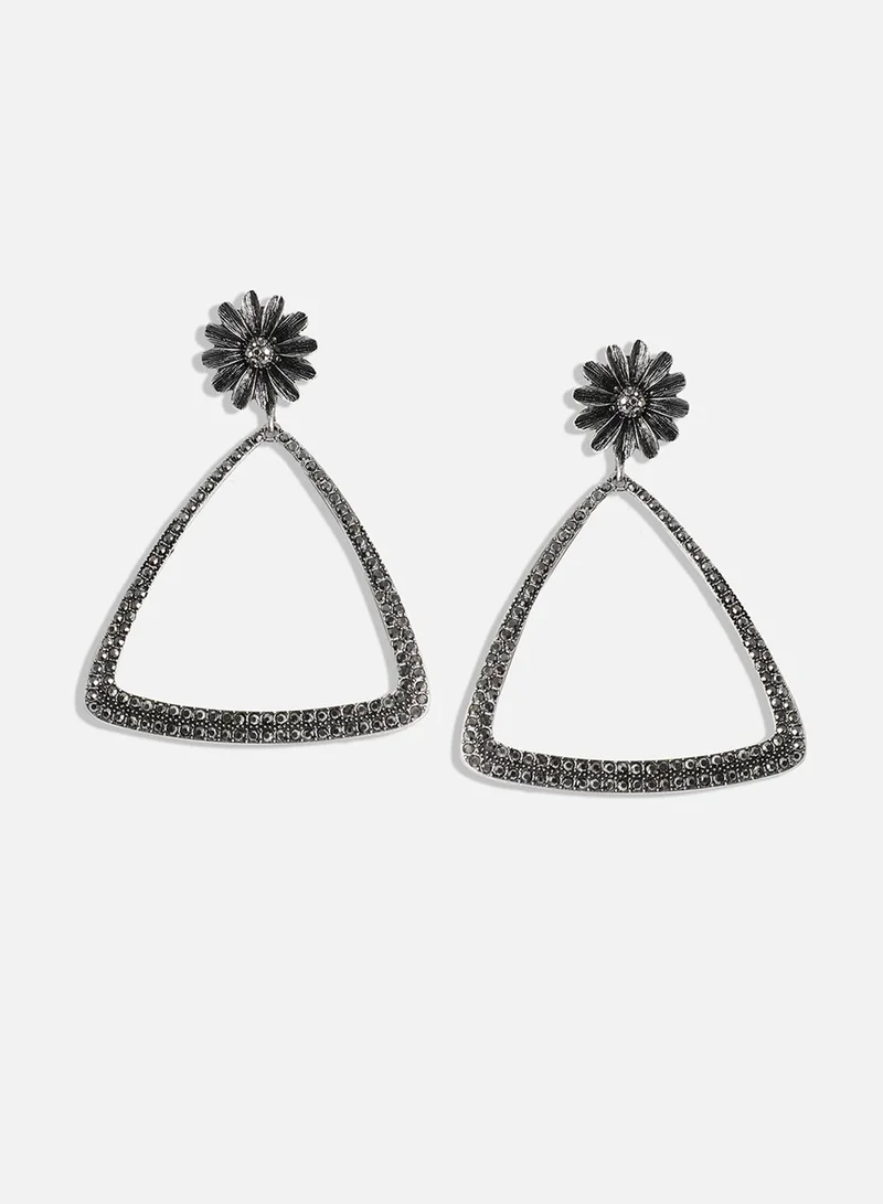 SOHI Daisy Intricate Triangle Artificial Drop Earring Jewellery