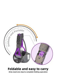 HAPPY PUSS Foldable pet waste scoop, outdoor durable cleaning tool; Clean and pick up your pet waste. Portable picker including 3 rolls of pet trash bags- for cats and dogs, purple color  - Image 4