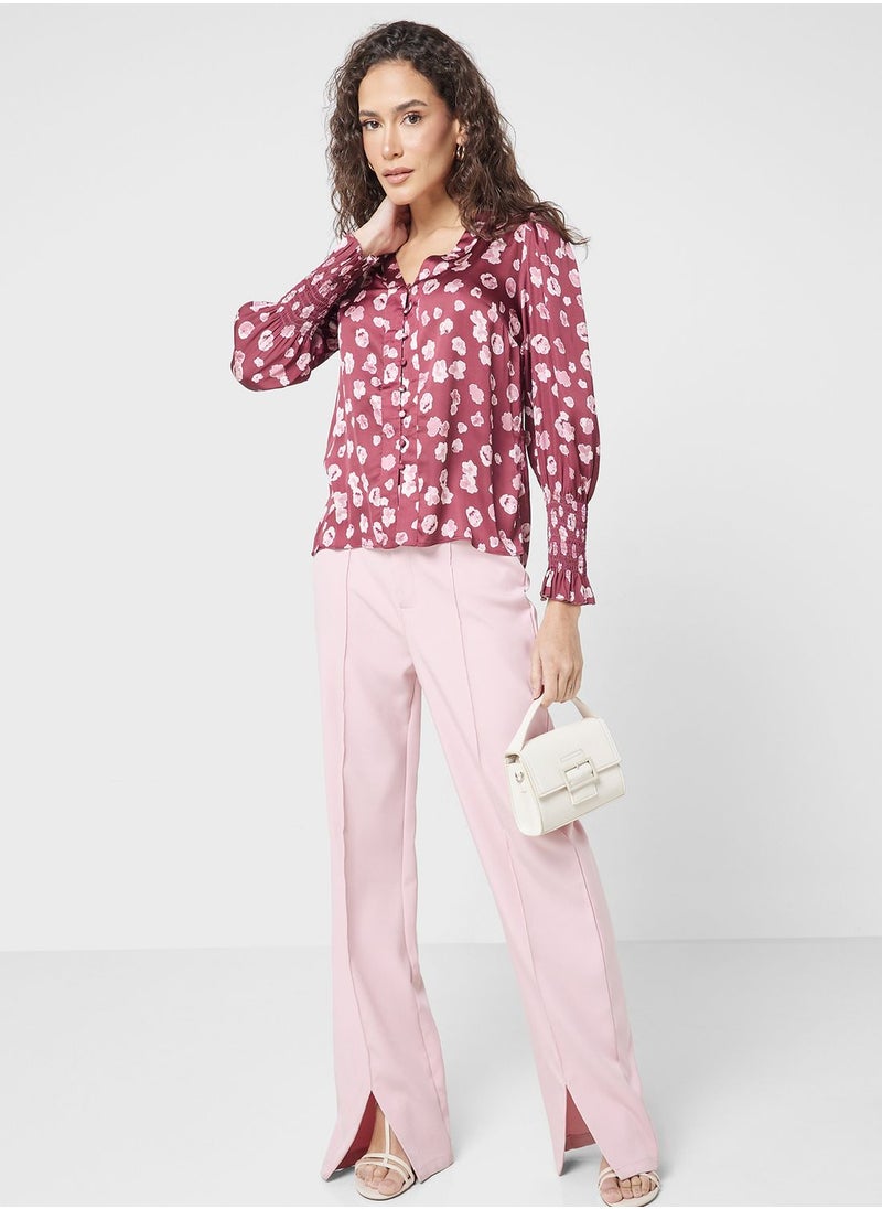 French Connection - V-Neck Balloon Sleeve Top - Image 1