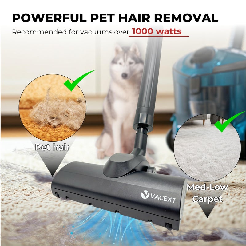 VACEXT For Shop Vac Turbo Brush Head 1.25"" Plus 2 1/2 Inch Vacuum Hose Adapter Compatible With Shop Vac - Vacuum Attachment For Pet Hair Removal (For Shop-Vac Using 1 1/4'' & 2 1/2'' Accessories) - Image 2