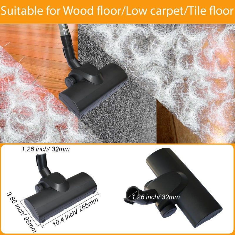 VACEXT For Shop Vac Turbo Brush Head 1.25"" Plus 2 1/2 Inch Vacuum Hose Adapter Compatible With Shop Vac - Vacuum Attachment For Pet Hair Removal (For Shop-Vac Using 1 1/4'' & 2 1/2'' Accessories) - Image 3