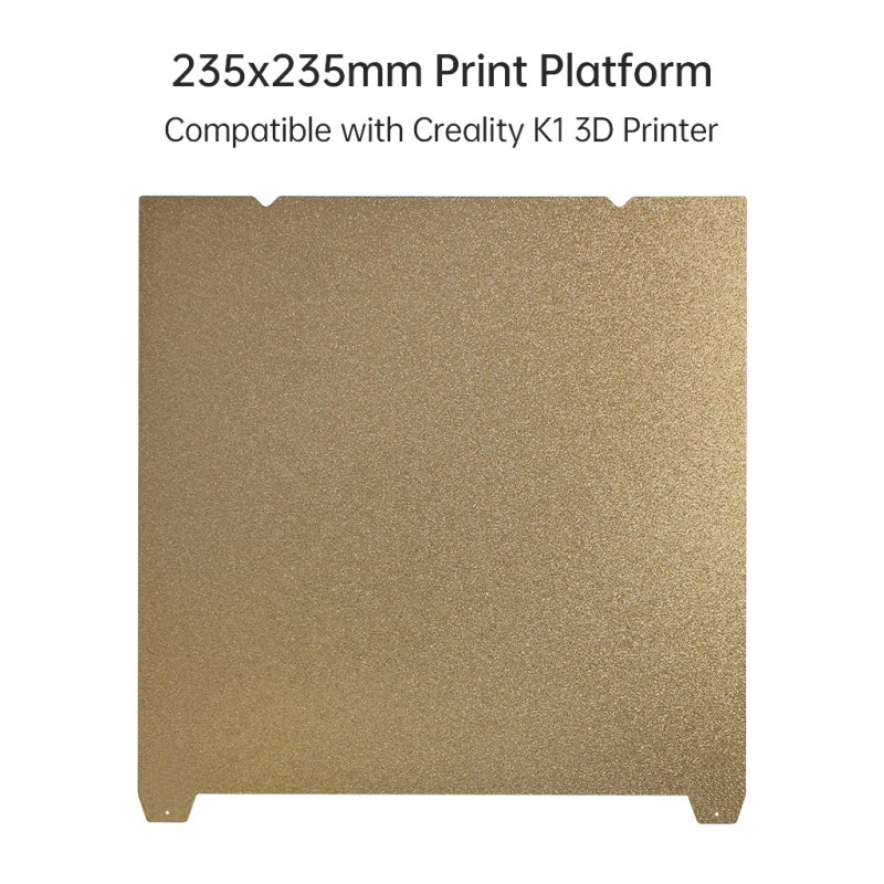 3D Printer Hot Bed 235x235mm Golden Textured Dual-Side PEI Flexible Build Surface - High Adhesion Rust-Resistant Spring Steel Plate for Creality K1 3D Printers & PLA Consumables - Image 5