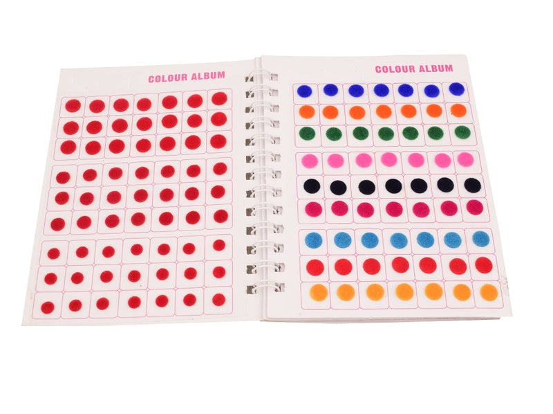 VAMA Fashions Premium Velvet Round Forehead Stickers Kumkum Bollywood Bindi Booklet for Women & Girls (Medium Size Multicolor Book - 504 Bindis) - Image 3