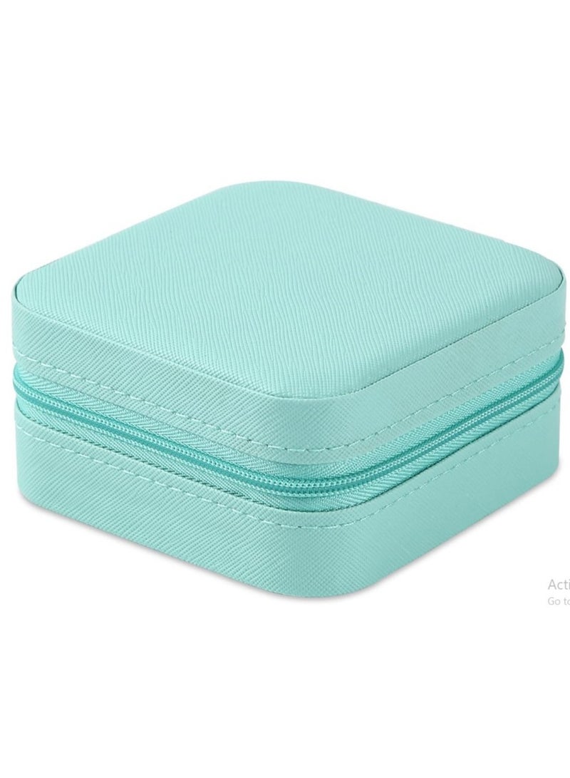 Small Leather Jewelry Box Easy Carry Jewelry Ring Organizer Gift Box for Girls Women - Jewelry Case Box Makeup Cosmetic Organizer for Women - Holder for Necklaces Earrings Bracelets Rings Accessories Organizer, Jewelry Box for Earrings Bracelets Rings Necklaces Storage Jewelry Box Organizer Jewelry Box Case for Accessories Makeup, Accessories Organizer Gold Silver Accessories Organizer - Small Travel Jewelry Box PU Leather Bag Organizer Portable Display for Women for Necklaces Earrings Rings Accessories  - Image 2