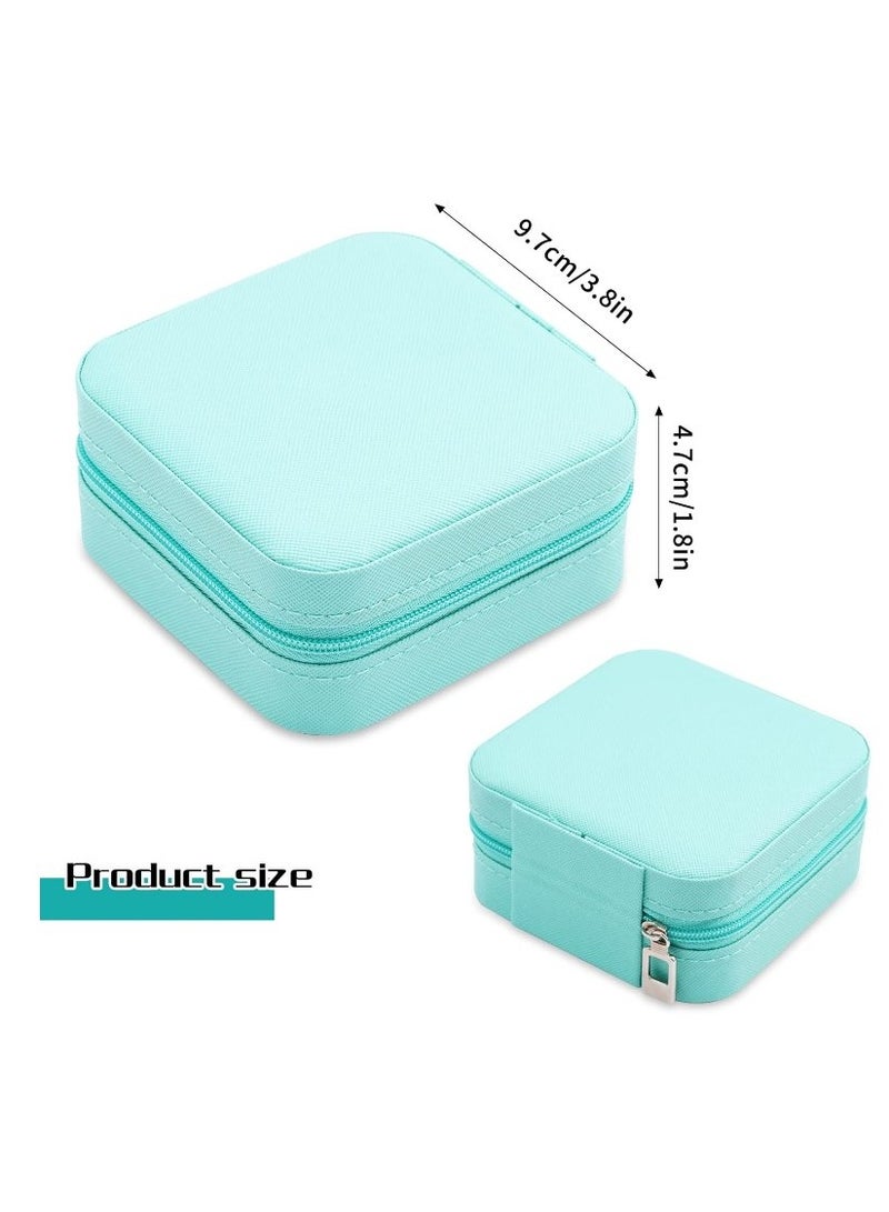 Small Leather Jewelry Box Easy Carry Jewelry Ring Organizer Gift Box for Girls Women - Jewelry Case Box Makeup Cosmetic Organizer for Women - Holder for Necklaces Earrings Bracelets Rings Accessories Organizer, Jewelry Box for Earrings Bracelets Rings Necklaces Storage Jewelry Box Organizer Jewelry Box Case for Accessories Makeup, Accessories Organizer Gold Silver Accessories Organizer - Small Travel Jewelry Box PU Leather Bag Organizer Portable Display for Women for Necklaces Earrings Rings Accessories  - Image 4