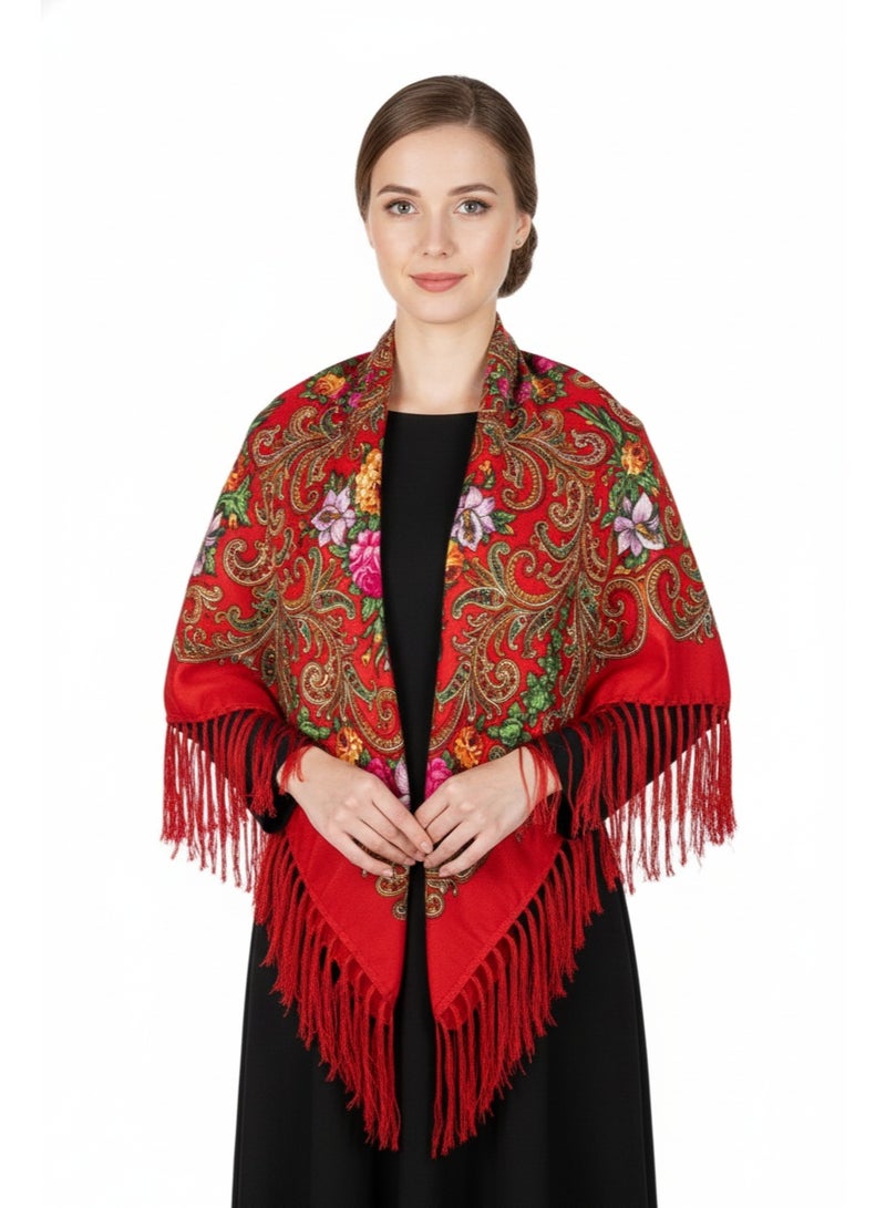 دىدانيالا شال قطن نسائي بتصميم شرقي وأهداب من ألبينيا - Image 2