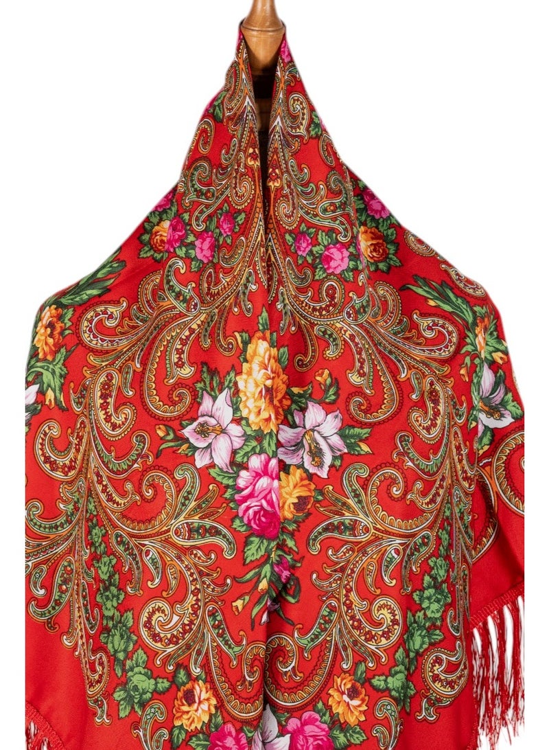 دىدانيالا شال قطن نسائي بتصميم شرقي وأهداب من ألبينيا - Image 3