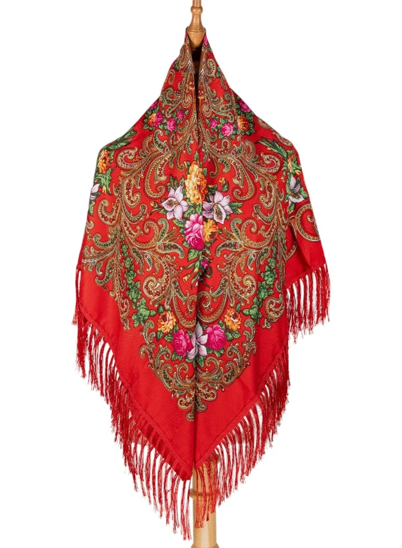 Albina Women's Eastern European Cotton Tassel Shawl