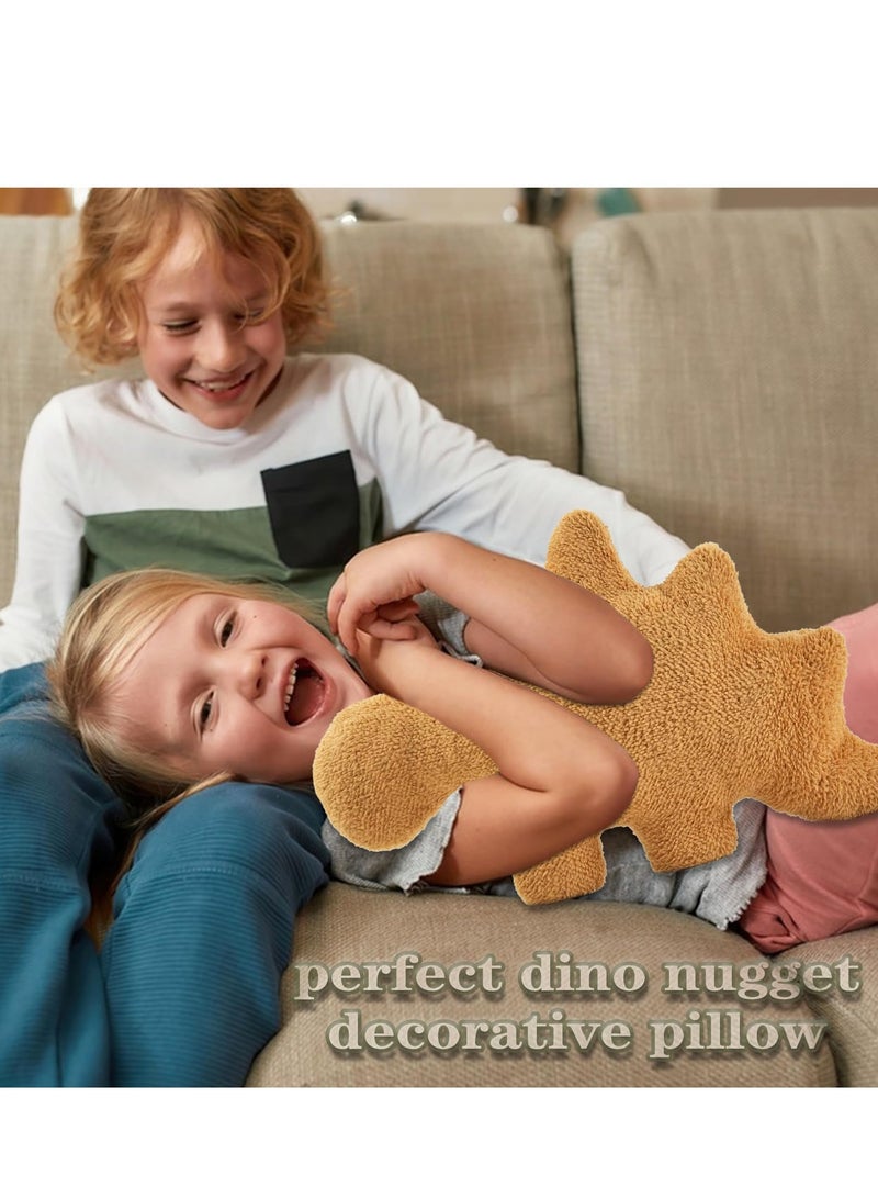 general Dino Nugget Pillow Plush Funny Chicken Nugget Plushie Birthday Gift Dino Decorative Throw Pillow For Kids Room Decor Dinosaur Stuffed Animal Idea Birthday Gift For Teens Kids And Adult - Image 4