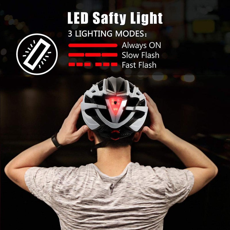 BASECAMP Bike Helmet, Basecamp Bicycle Helmet with Rear Light & Detachable Magnetic Goggles Lightweight Cycling Helmet Adjustable for Adult Men Women Mountain & Road (BC-069) - Image 4