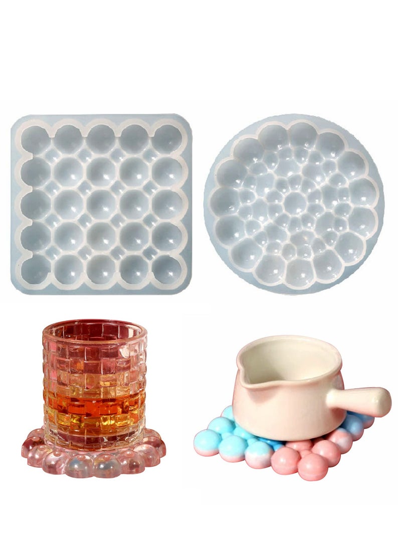 Silicone Coaster Molds for Epoxy Resin Casting Cute Jewelry Plates Candle Holders DIY Craft Supplies Ideal for Home Decor and Gifts - Image 1