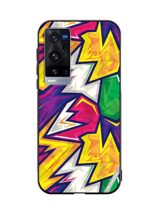 VR CREATIVE Protective Case Cover For Vivo X60 Pro Plus Colorful Abstract Geometric Design Multicolour - Image 1