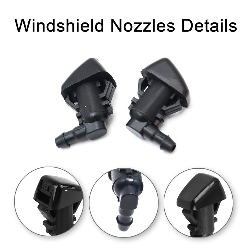YIENAKFUN Front Windshield Washer Nozzles kit Replacement for 2008-2012 Liberty, 2006-2010 Commander, 2007-2011 Dodge Nitro Replaces OEM # 55157319AA, 4806312AA Windshield Wiper Washer Nozzle Spray Jet - Image 2