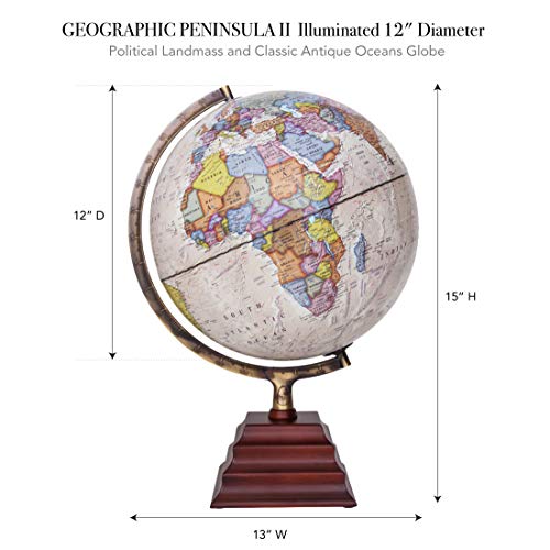 Waypoint Geographic Peninsula Illuminated Globe - Image 5