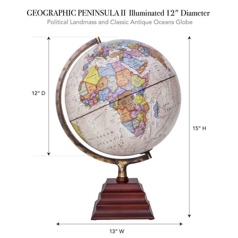 Waypoint Geographic Peninsula Illuminated Globe - Image 3