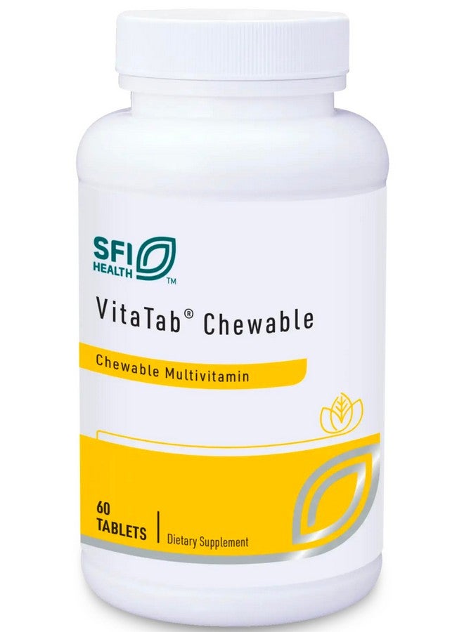 Klaire Labs Klaire Labs VitaTab Chewable - Multivitamin & Multimineral with 24 Vital Nutrients for Kids & Adults, Natural Cherry-Orange Flavor, No Artificial Colors, Flavors, or Preservatives (60 Tablets) - Image 1