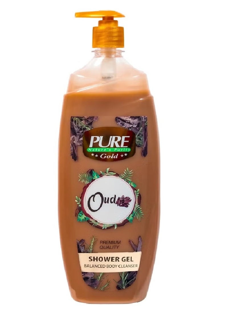 بيور جل استحمام منظف متوازن للجسم بالعود 1000 جرام - Image 2