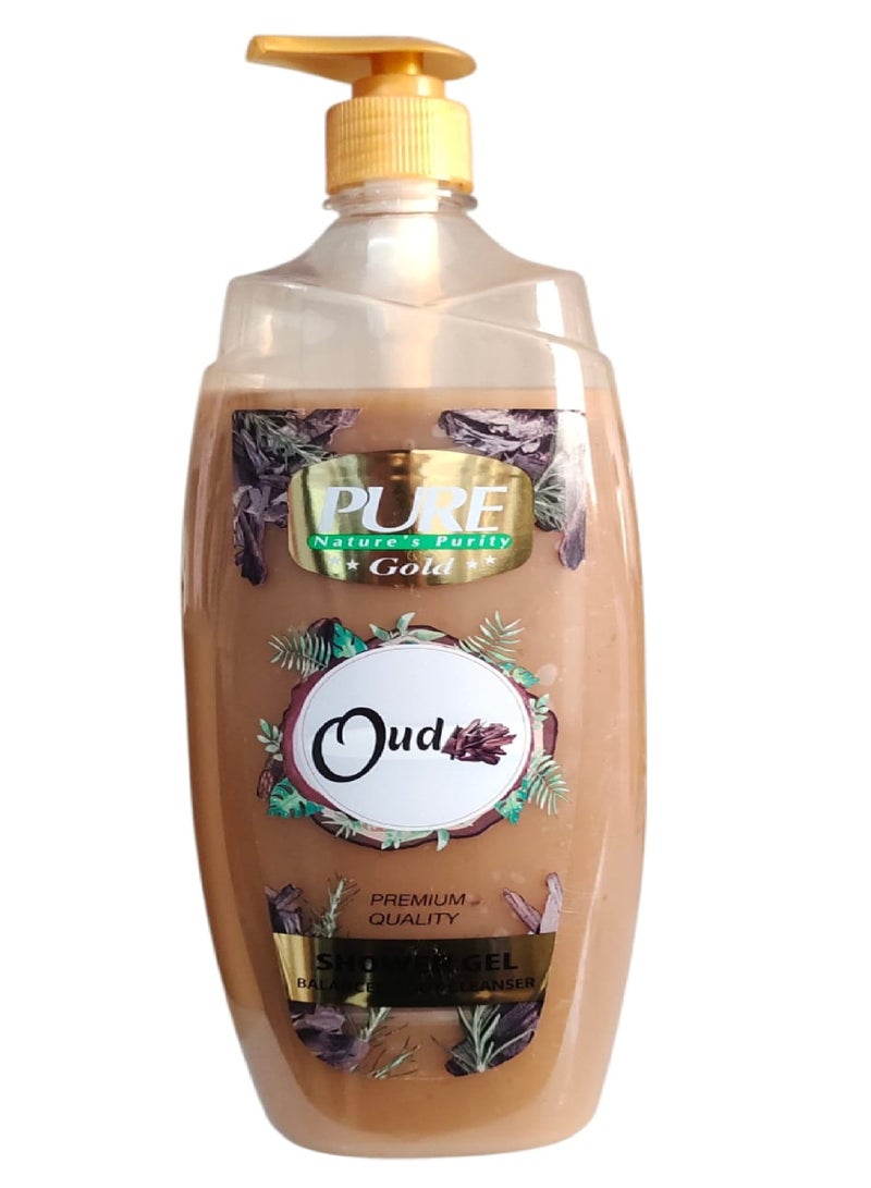 بيور جل استحمام منظف متوازن للجسم بالعود 1000 جرام - Image 1