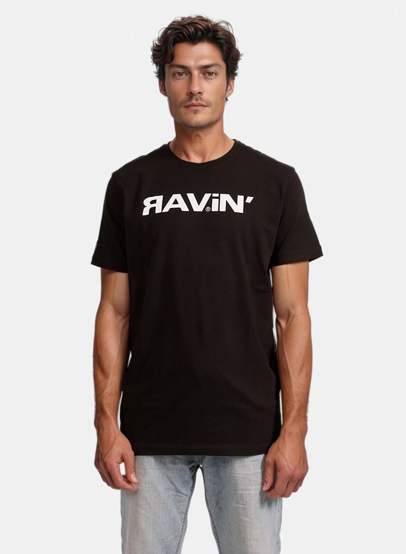 Ravin Men's Black Graphic Logo T-Shirt - Image 1