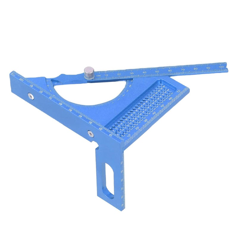 Woodworking Aluminum Alloy Semi Circular Protractor for Adjustable Metric Angle Measurement, Durable Carpenter Ruler for Engineering Projects (Blue) - Image 3