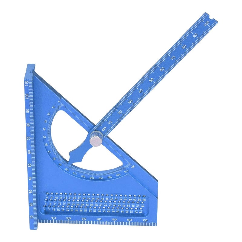 Woodworking Aluminum Alloy Semi Circular Protractor for Adjustable Metric Angle Measurement, Durable Carpenter Ruler for Engineering Projects (Blue) - Image 2