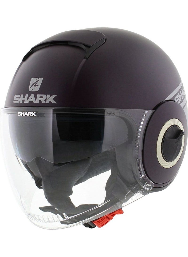SHARK Nano Half Face Motorcycle Helmet with Internal Sun Visor - Image 1