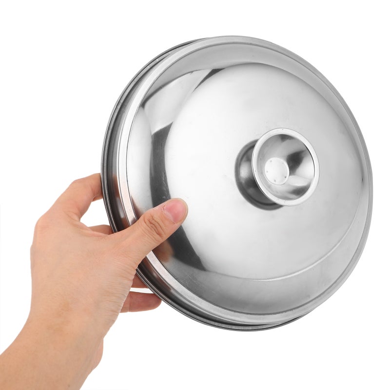 Stainless Steel Steamer Lid with Knob - Cheese Melting Dome - 20cm/8Inch Round Basting Steaming Cover for Flat Top Grilling/Outdoor BBQ/Kitchen Cooking - Image 2
