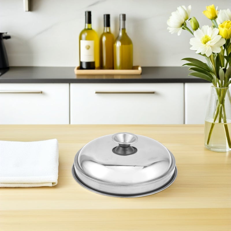 Stainless Steel Steamer Lid with Knob - Cheese Melting Dome - 20cm/8Inch Round Basting Steaming Cover for Flat Top Grilling/Outdoor BBQ/Kitchen Cooking - Image 5