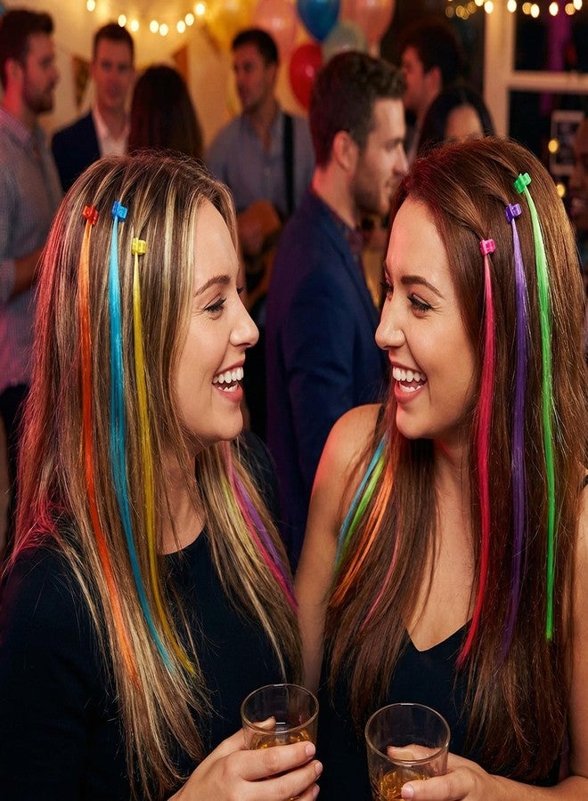Styquenzer وصلات شعر للأطفال، عبوة من 30 قطعة، وصلات شعر ملونة للبنات، مشابك شعر ملونة، إكسسوارات شعر من النايلون بألوان قوس قزح، مشابك شعر للنساء والفتيات، إكسسوارات ذيل حصان، ملابس تنكرية للحفلات - Image 4