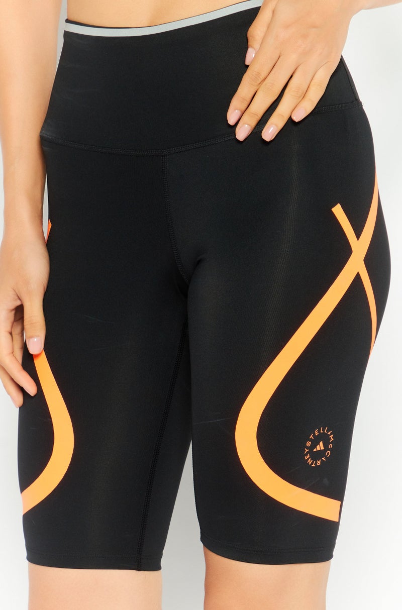 Adidas شورتات رياضية ضيقة للنساء من أديداس بتصميم ستيلا مكارتني، أسود - Image 3