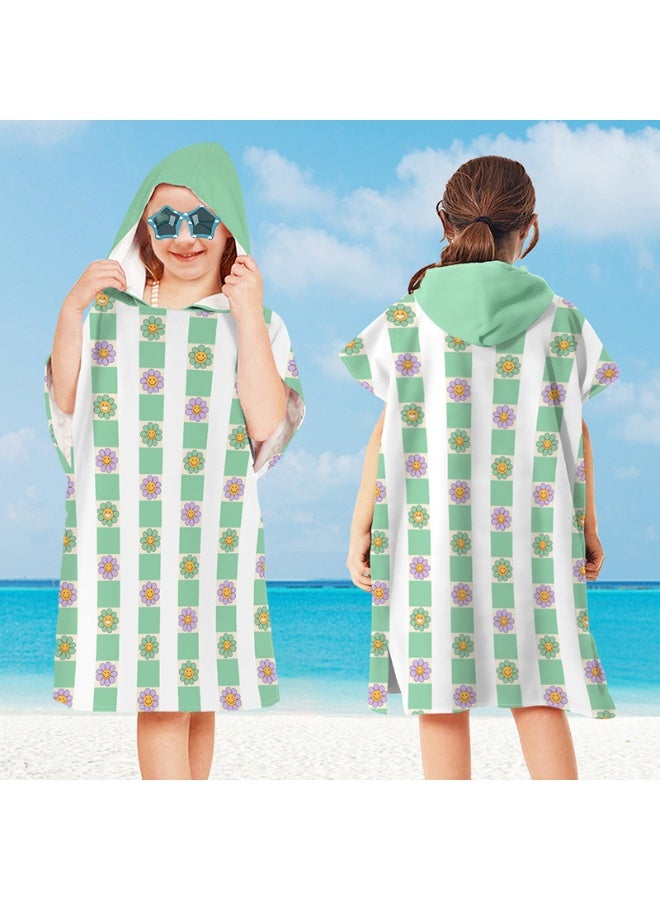 NIBEMINENT Kids Hooded Towel Cape - Microfiber Swim & Beach Bathrobe, Super Absorbent & Quick-Dry Towel for Children (60x75cm)  - Image 1