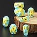 FONVGOGO Metal DND Dice Set Dungeons and Dragons DND Dice of 7 RPG Dice Set Metal Unique Cool Polyhedral D and D Dice with Cardboard Box for Role Playing Games TTRPG Gifts Blue Yellow - Image 4
