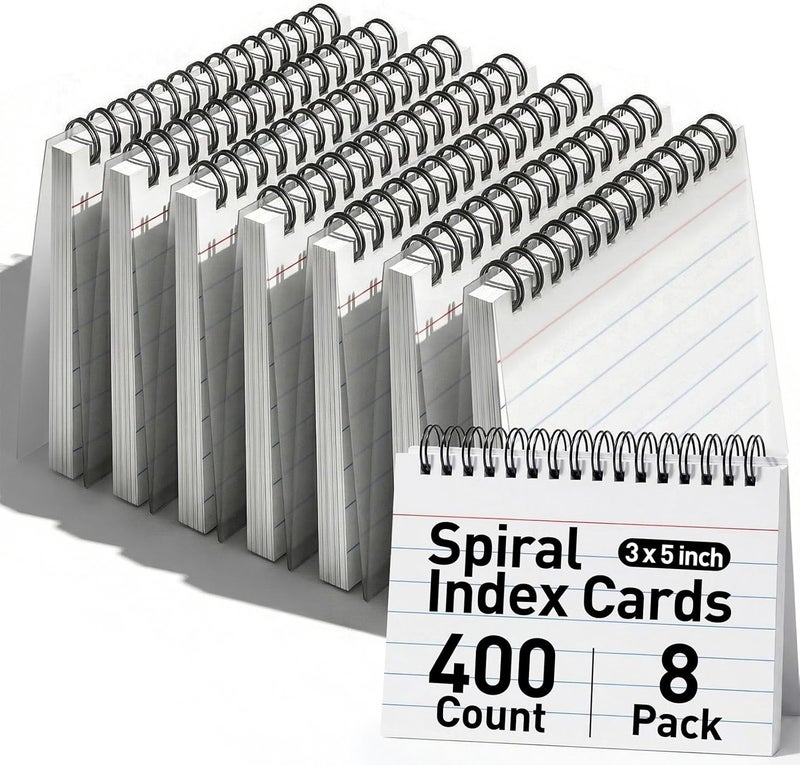 Koogel 400 Pieces Multicolor Index Cards, 3x5 Inches Ruled Index Cards Sprial Note Taking Paper in Multiple Colors for School, Learning, Memory, Recipe, Memo Scratch Pad, DIY Greeting Card - Image 1