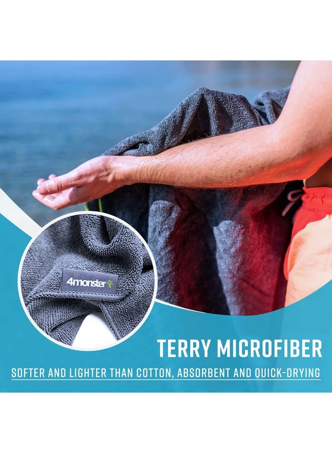 4Monster 4 Pack Microfiber Camping Towel Quick Dry,Super Absorbent Portable Swim Towel with Waterproof Towel Bag, Lightweight Boat Towel for RV Sport Gym Beach Pool Family Trip &Travel - Image 4