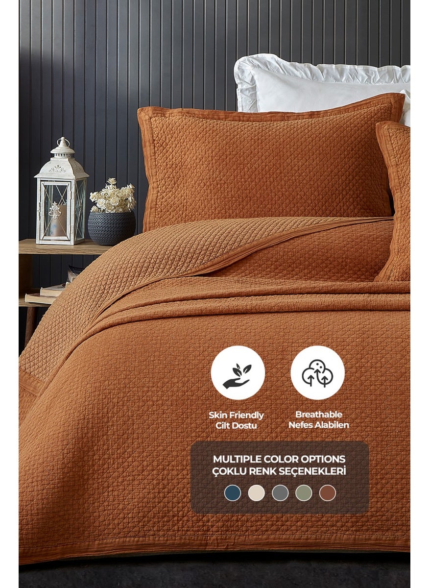 Evlen Home Collection - Cotton Double Special Stone Washed Bedspread Luxury Soft Durable Modern Vitali - Image 1
