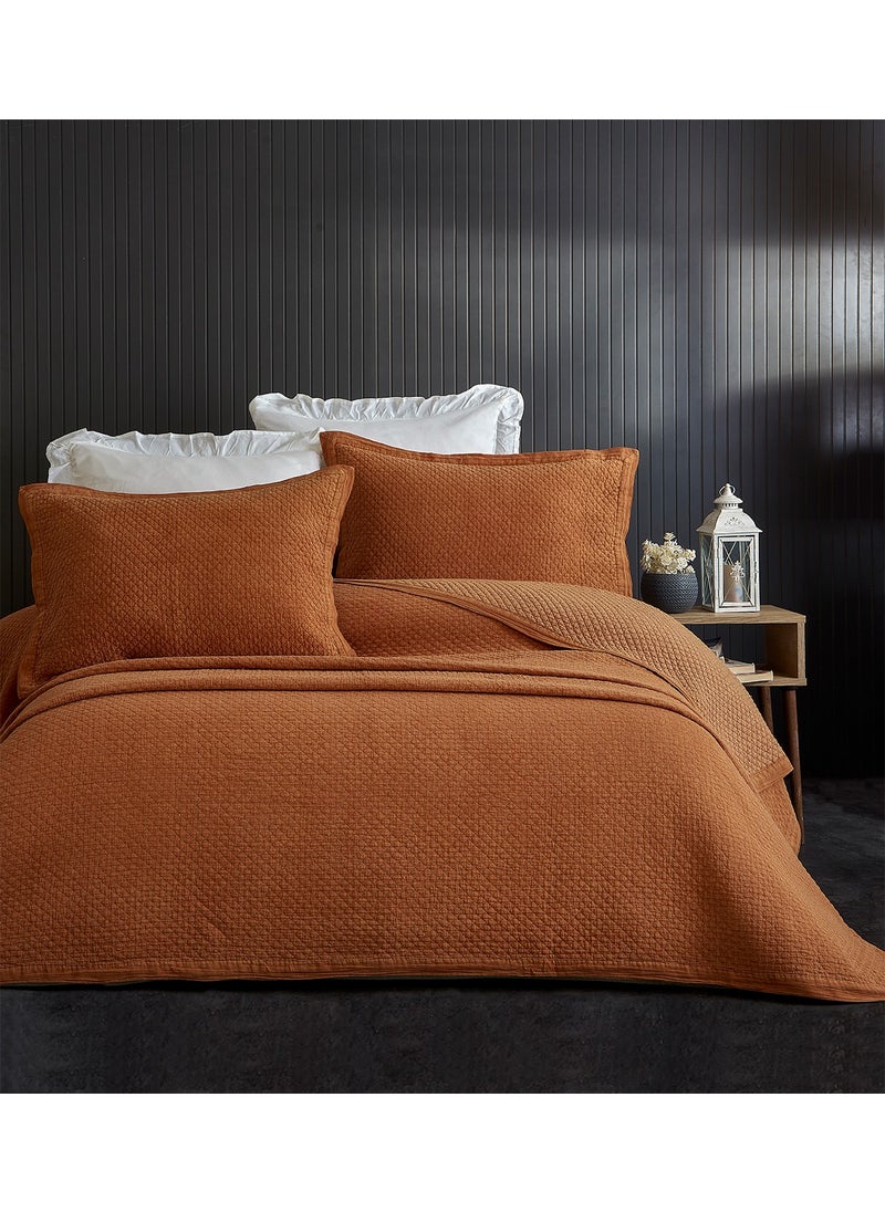 Evlen Home Collection - Cotton Double Special Stone Washed Bedspread Luxury Soft Durable Modern Vitali - Image 1