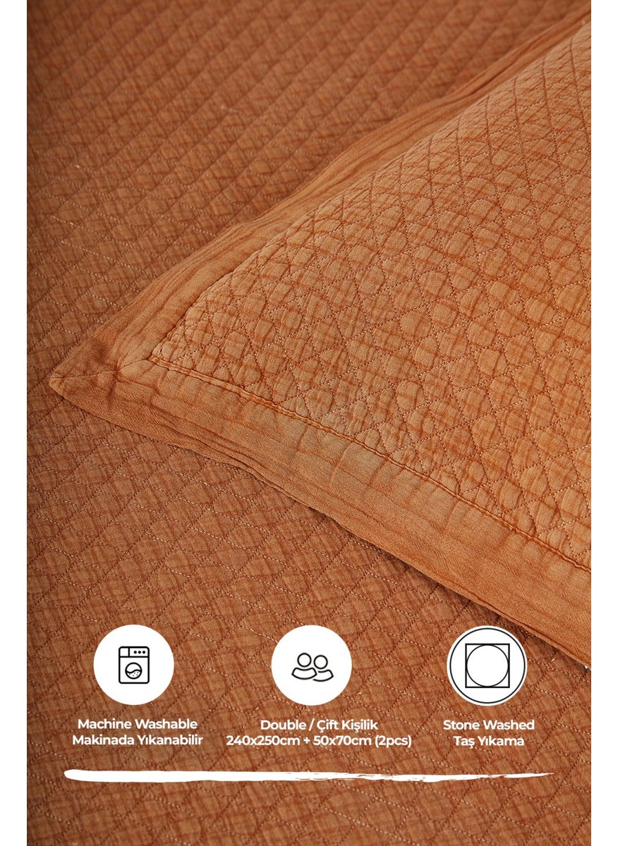 Evlen Home Collection - Cotton Double Special Stone Washed Bedspread Luxury Soft Durable Modern Vitali - Image 1