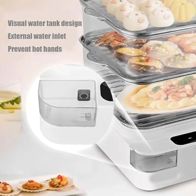 آلة إفطار متعددة الوظائف للطهي بالبخار والطهي بالبخار، جهاز طهي بالبخار الكهربائي الأوتوماتيكي بالكامل، مناسب للمأكولات البحرية والمعكرونة - Image 4