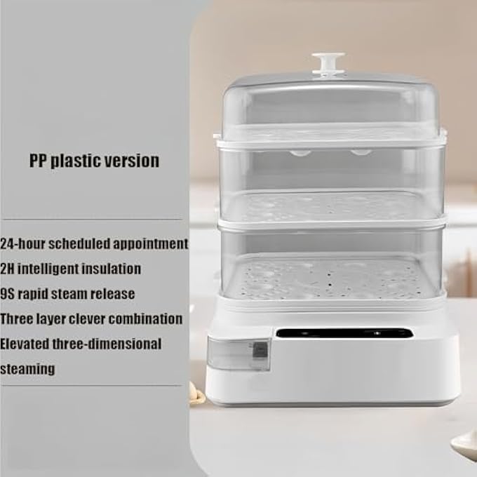 آلة إفطار متعددة الوظائف للطهي بالبخار والطهي بالبخار، جهاز طهي بالبخار الكهربائي الأوتوماتيكي بالكامل، مناسب للمأكولات البحرية والمعكرونة - Image 2