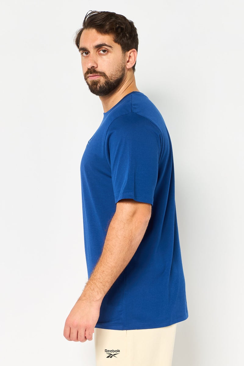 Reebok تي شيرت رياضي للرجال بأكمام قصيرة مناسب في الهواء الطلق، أزرق - Image 4