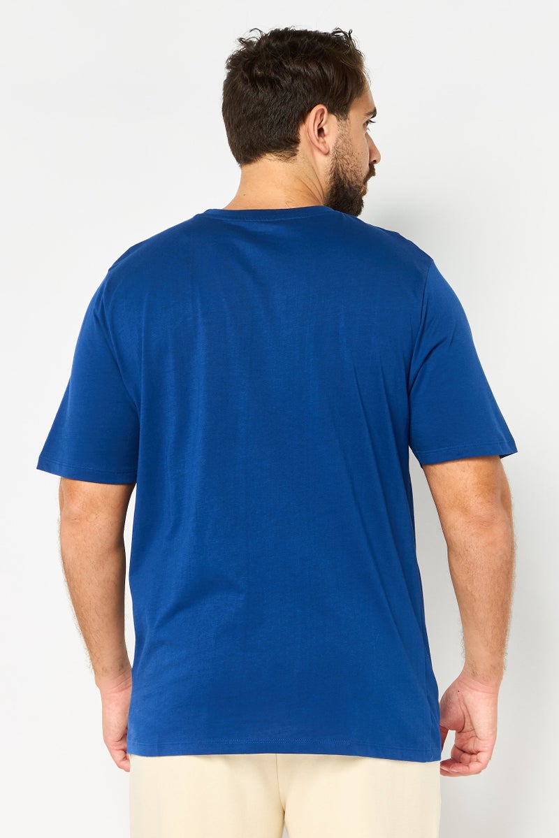 Reebok تي شيرت رياضي للرجال بأكمام قصيرة مناسب في الهواء الطلق، أزرق - Image 3