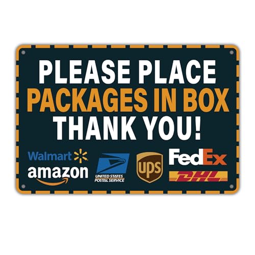 LUHIMO Please Leave Packages and Deliveries Here Sign，Self-Adhesive Waterproof and Durable Place Packages in Box Sign, Please Delivery Packages in Box Sticker for Home, Office, Shop, Door - Image 1
